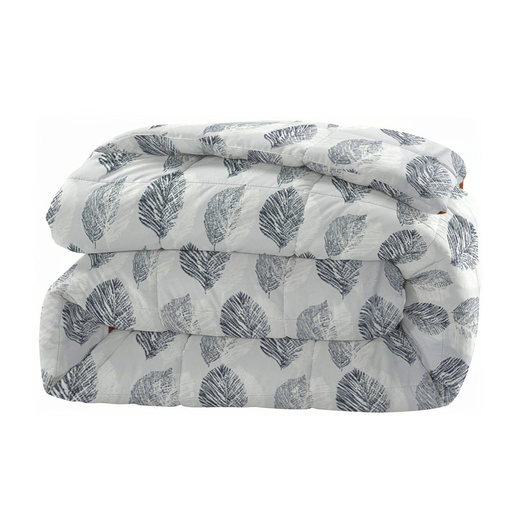 Cozy Cotton Leaf Grey Double AC Quilt