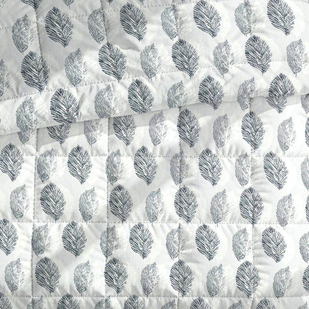 Cozy Cotton Leaf Grey Double AC Quilt
