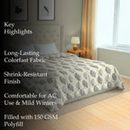 Cozy Cotton Leaf Pink Double AC Quilt
