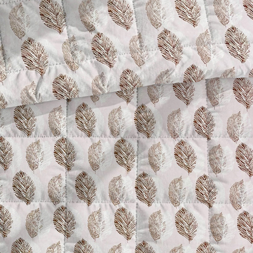 Cozy Cotton Leaf White/neutral Double AC Quilt