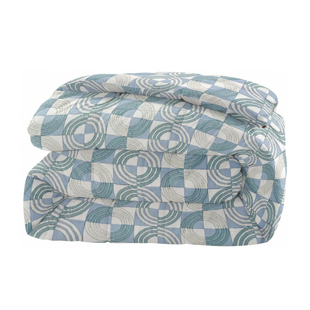 Modern Cotton Geometric White/neutral Double AC Quilt