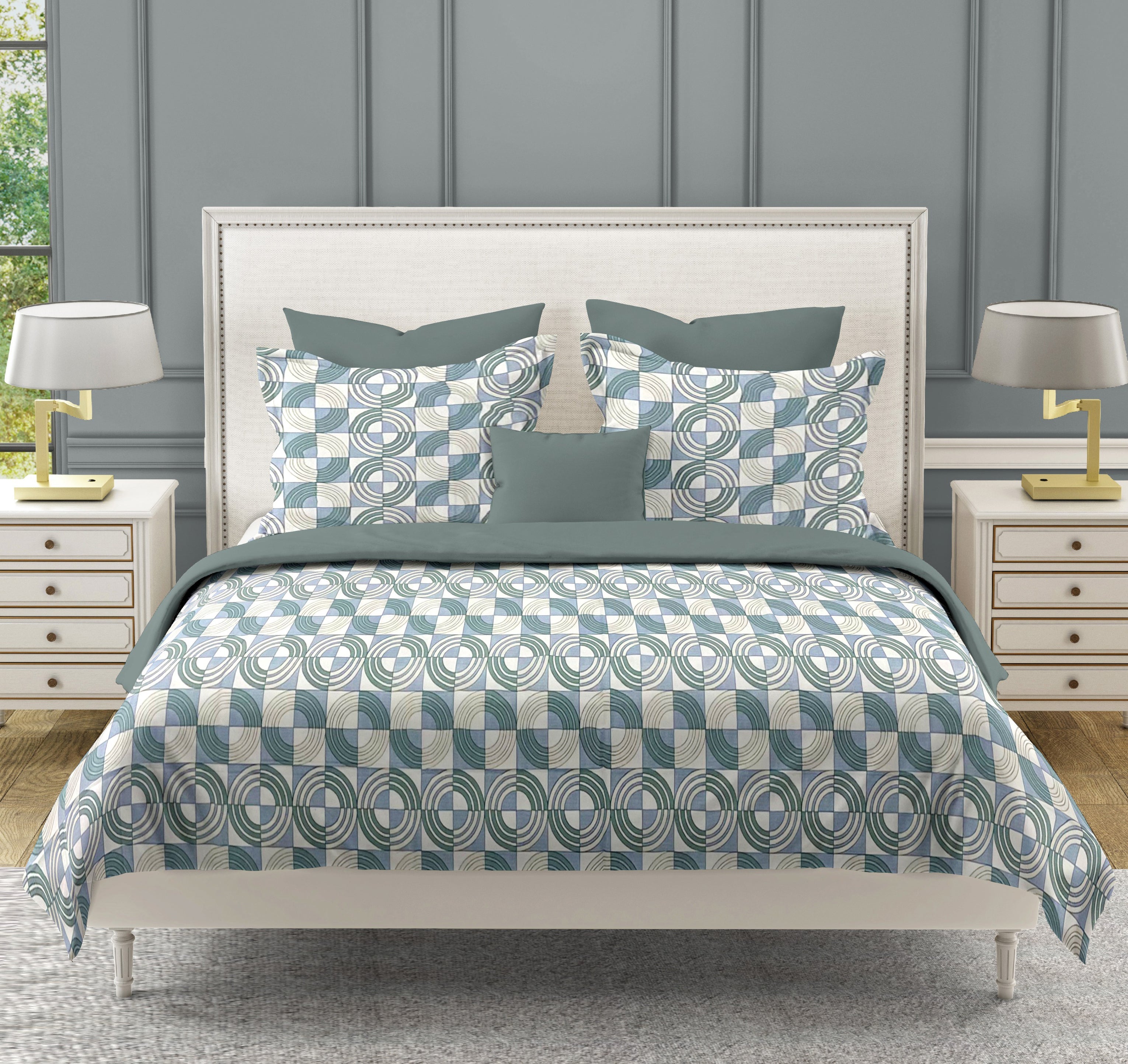 Modern Cotton Geometric White/neutral Double Winter Quilt