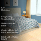 Modern Cotton Geometric White/neutral Double AC Quilt