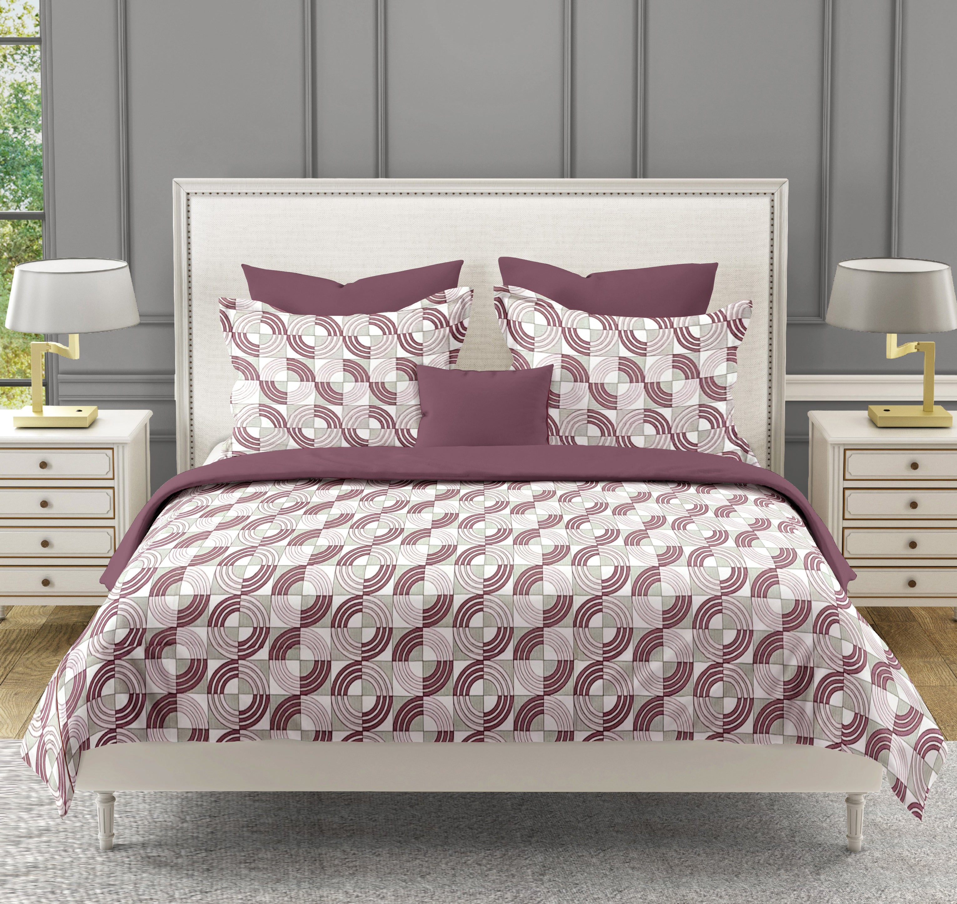 Modern Cotton Geometric Pink Single Winter Quilt