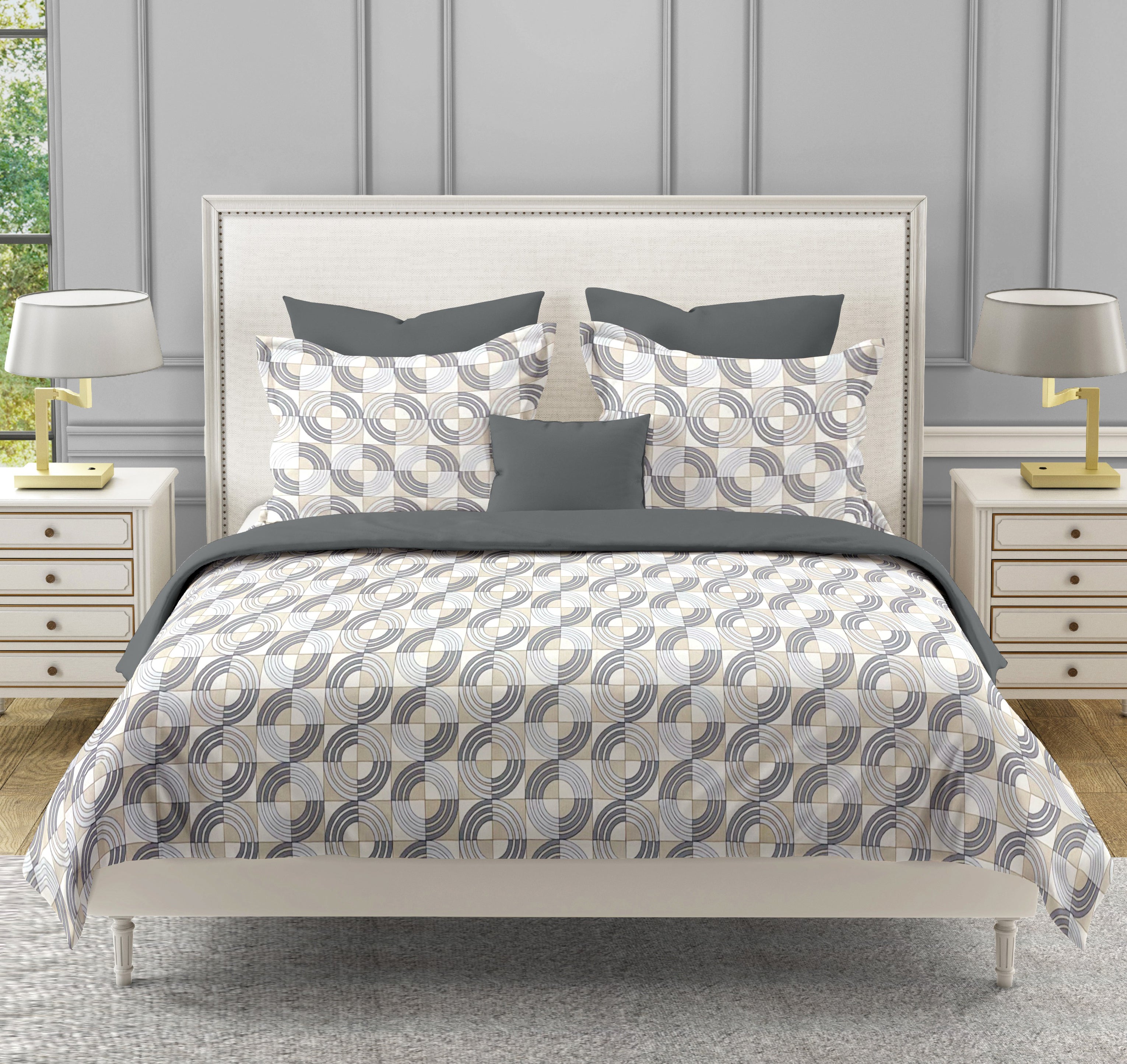 Modern Cotton Geometric Grey Double Winter Quilt