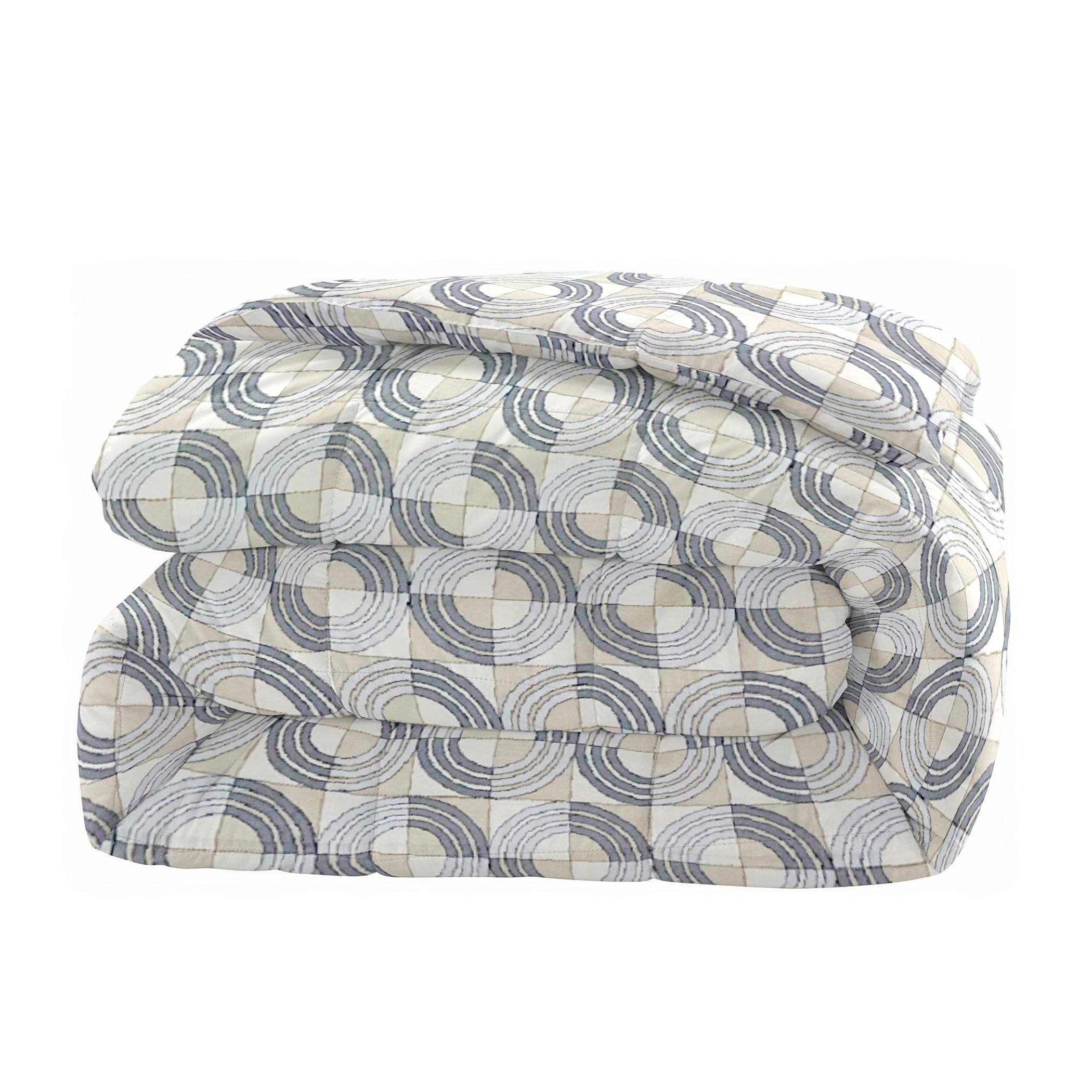 Modern Cotton Geometric Grey Double AC Quilt