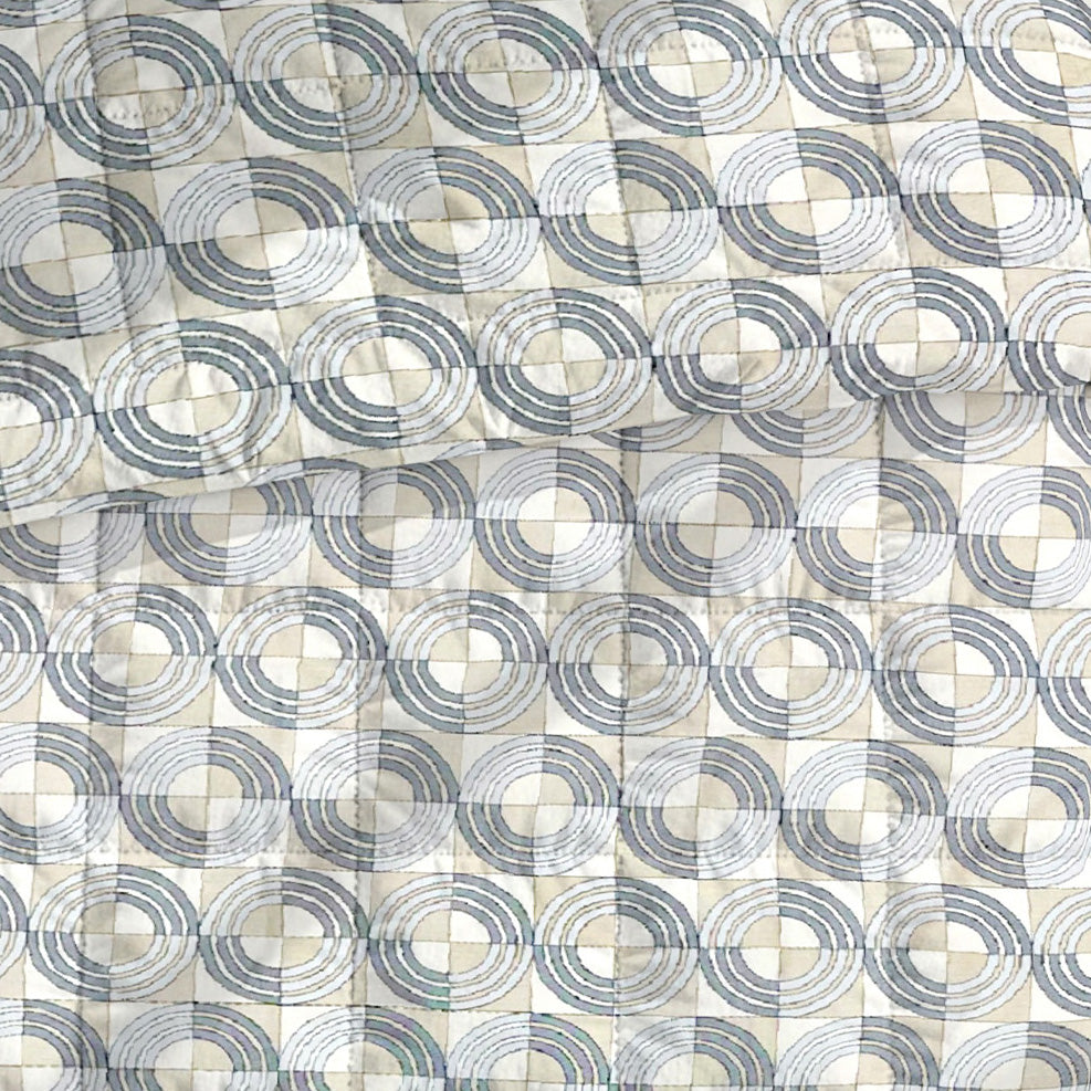 Modern Cotton Geometric Grey Double AC Quilt