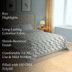 Modern Cotton Geometric Grey Double AC Quilt