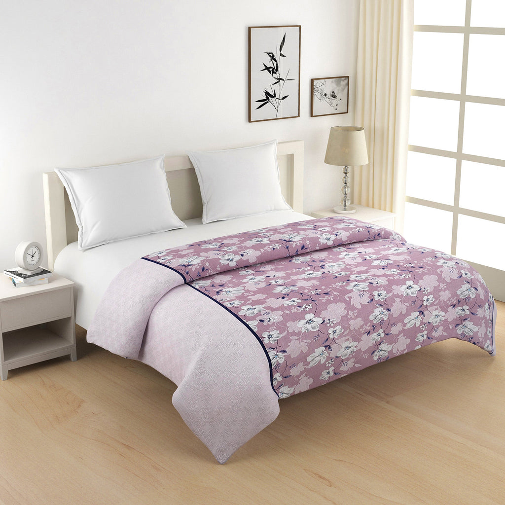 Soft Cotton Floral Pink Double AC Quilt