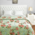 Soft Cotton Floral Green Single Winter Quilt