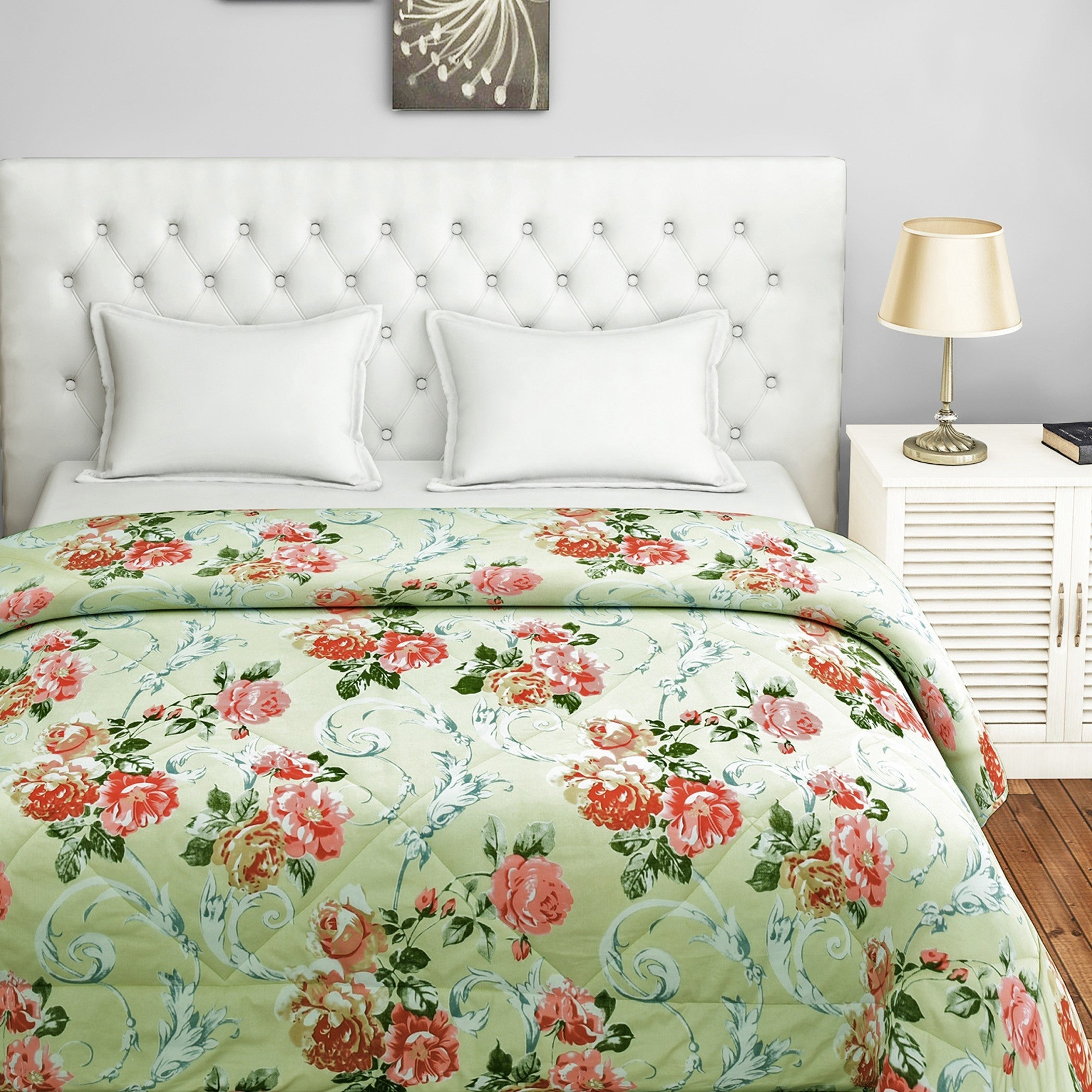 Soft Pure cotton Floral Grey Double Winter Quilt