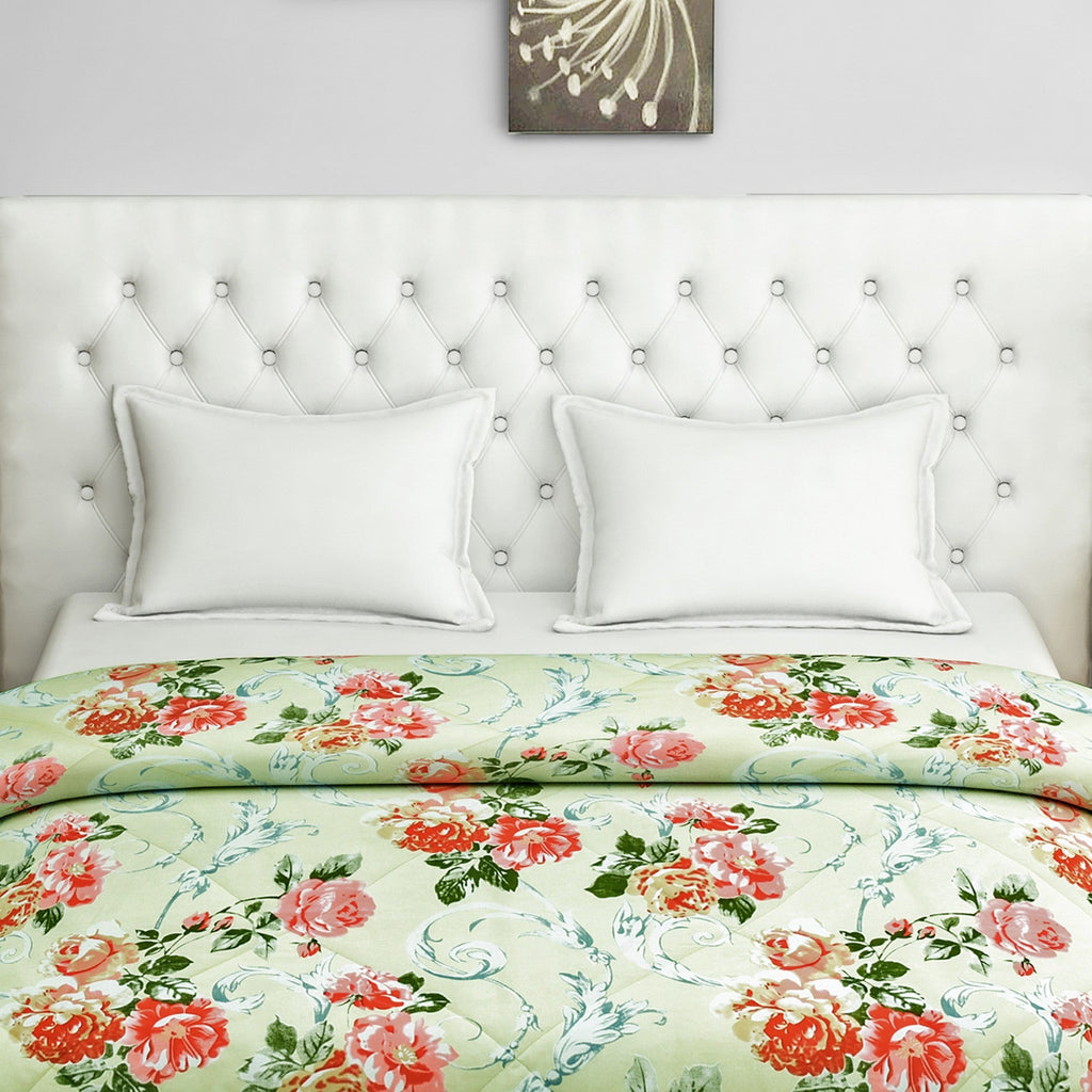 Soft Cotton Floral Green Single Winter Quilt