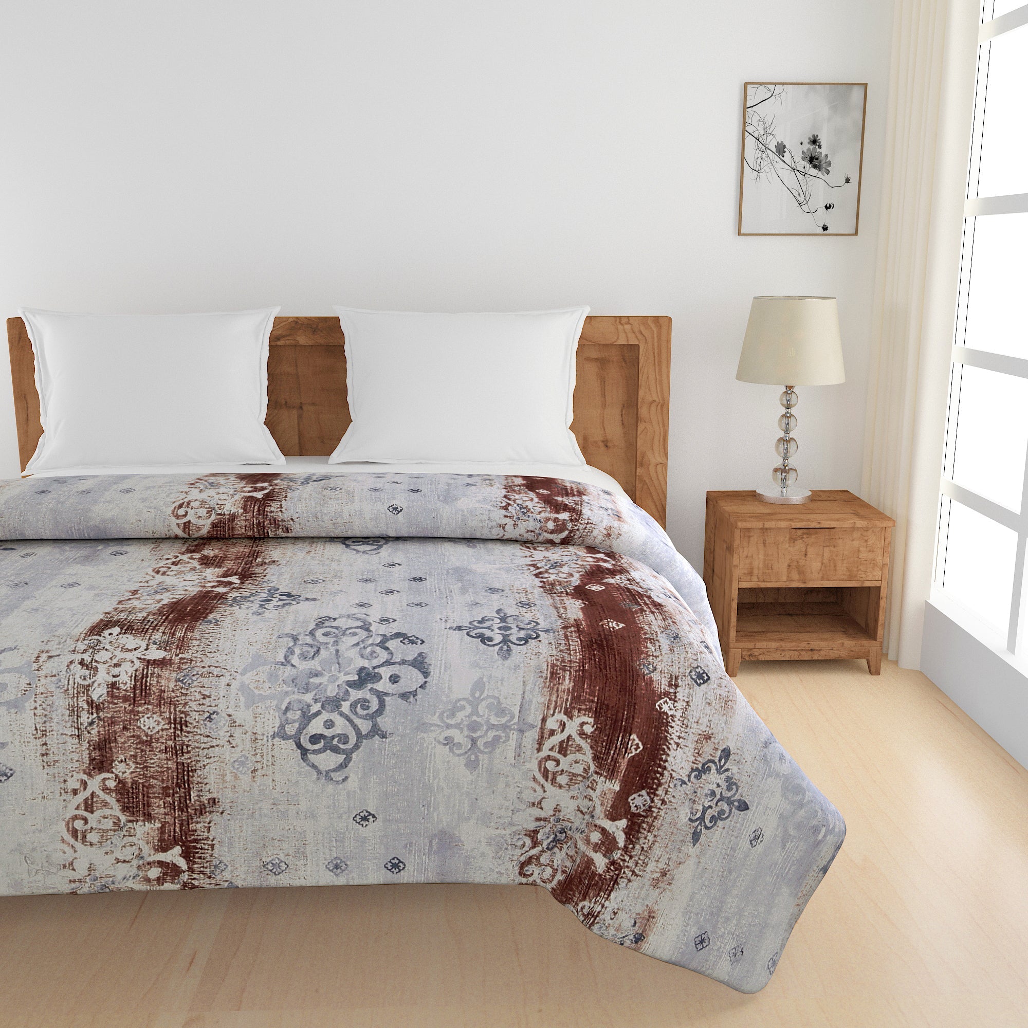 Artistic Pure cotton Abstract Red Double AC Quilt