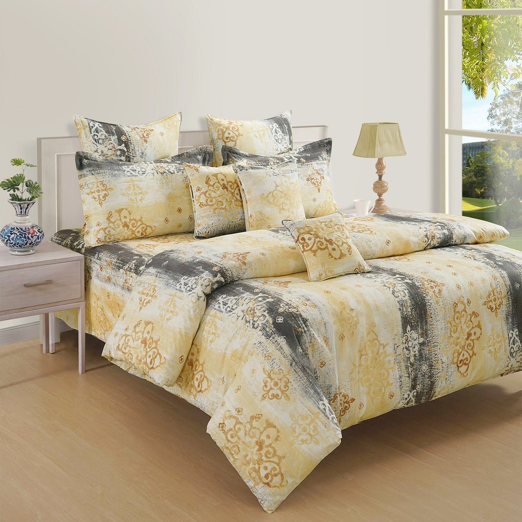 Artistic Cotton Abstract Yellow Single AC Quilt