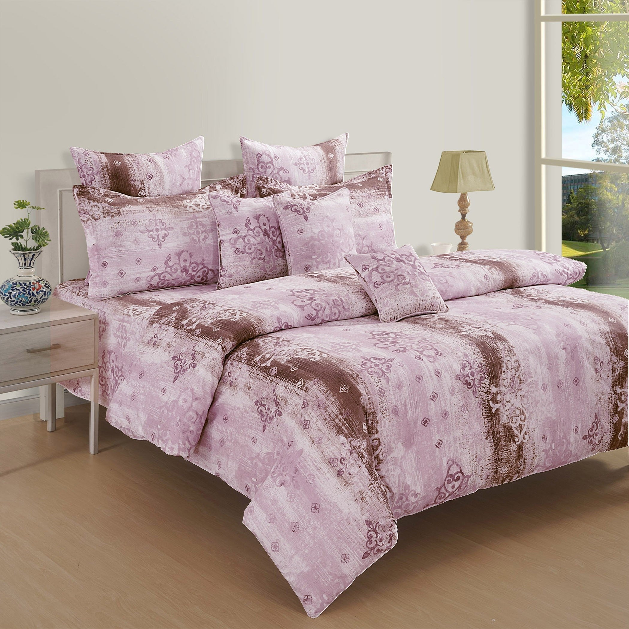 Artistic Pure cotton Abstract Pink Double AC Quilt