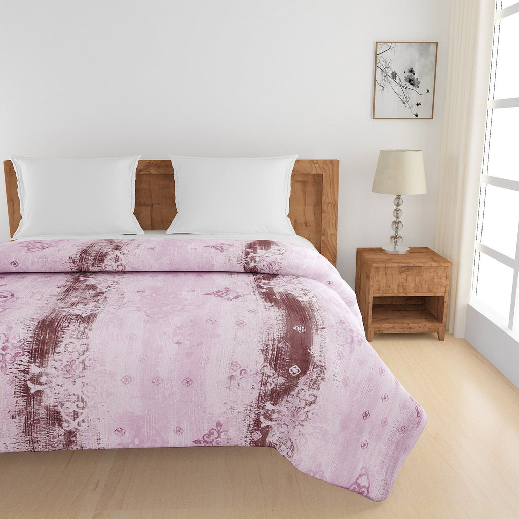 Artistic Cotton Abstract Pink Single AC Quilt