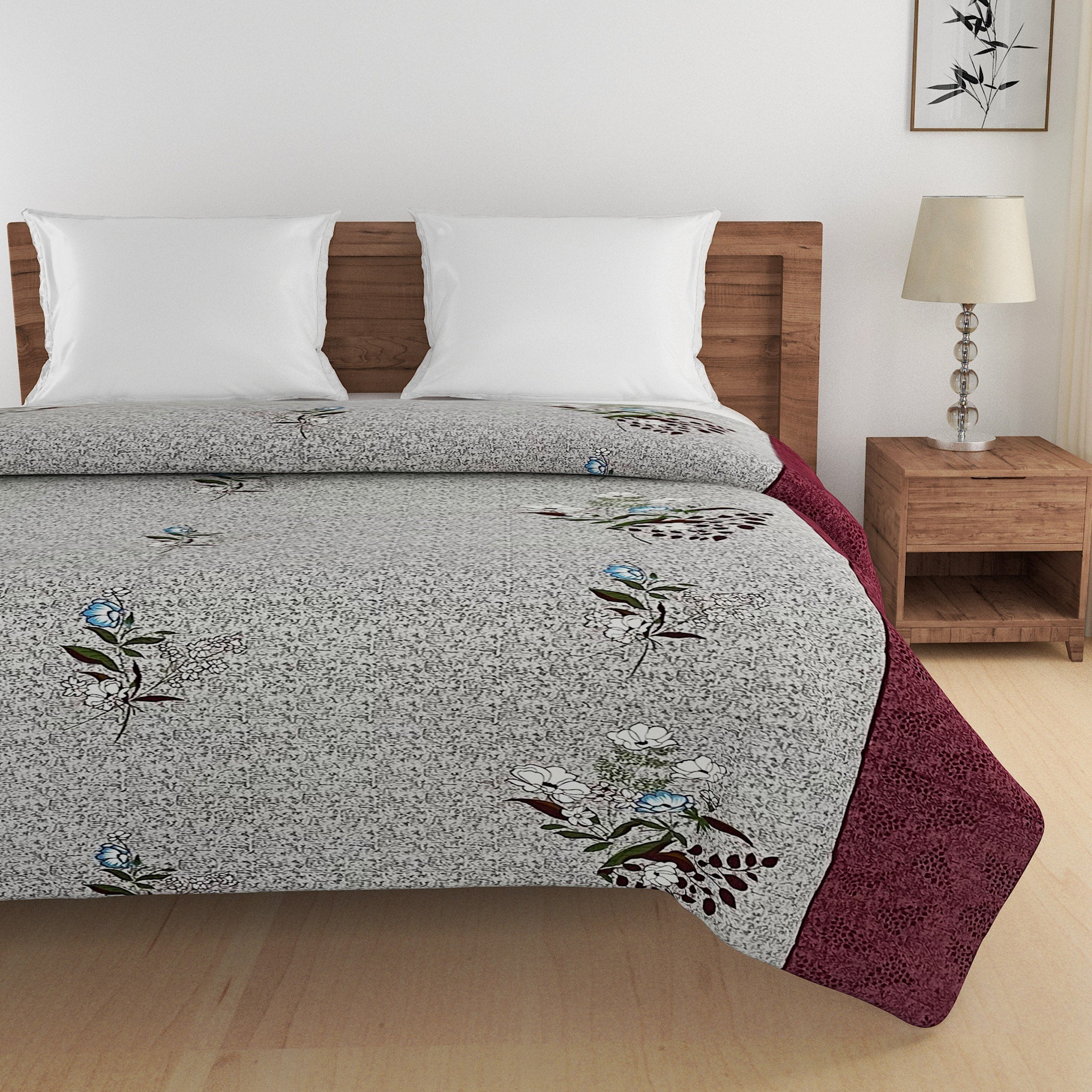 Soft Cotton Floral Red Single AC Quilt