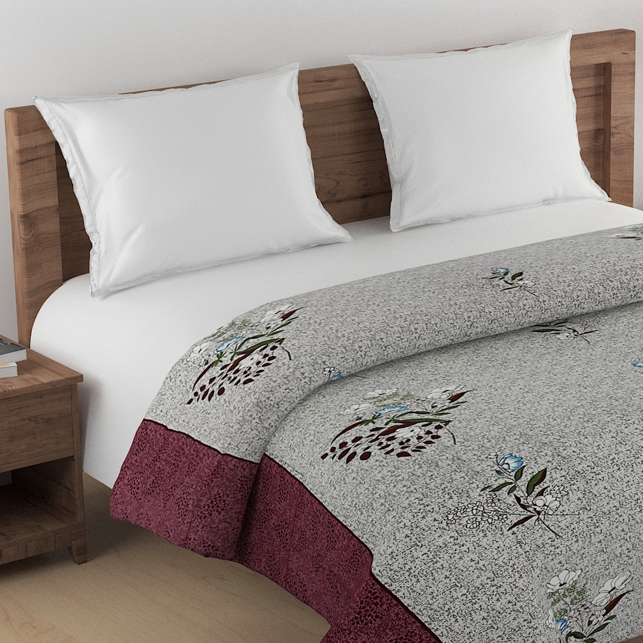 Soft Cotton Floral Red Single AC Quilt