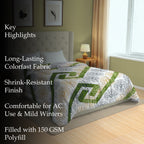 Artistic Cotton Abstract Green Double AC Quilt