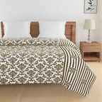 Artistic Pure cotton Abstract Brown Double AC Quilt