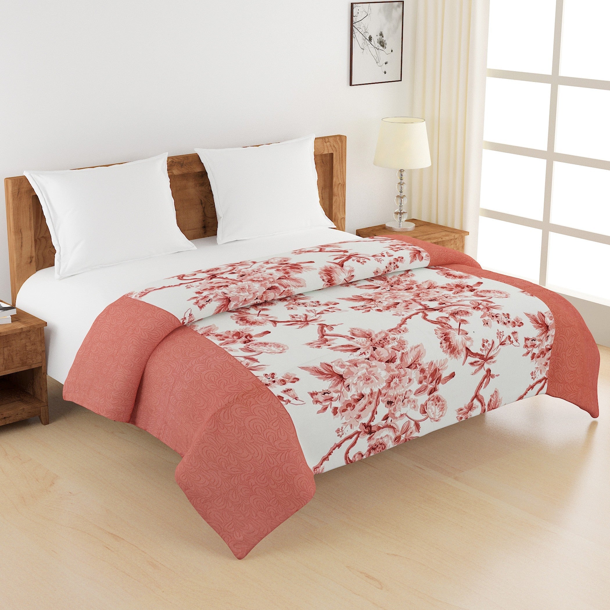 Soft Cotton Floral Pink Single AC Quilt