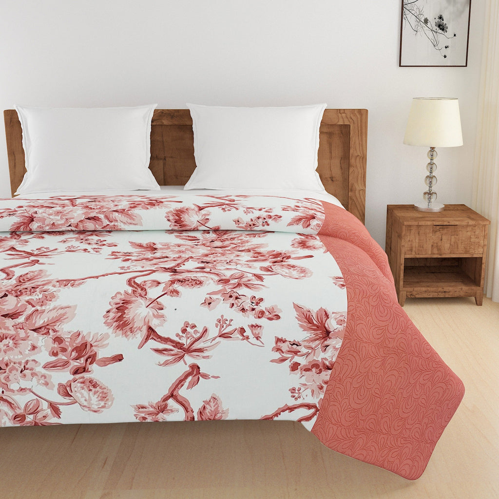 Soft Cotton Floral Pink Single AC Quilt