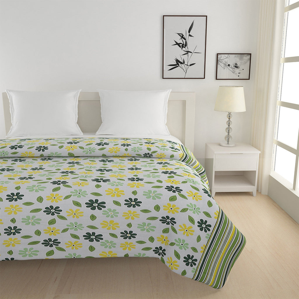 Soft Cotton Floral Green Single Winter Quilt