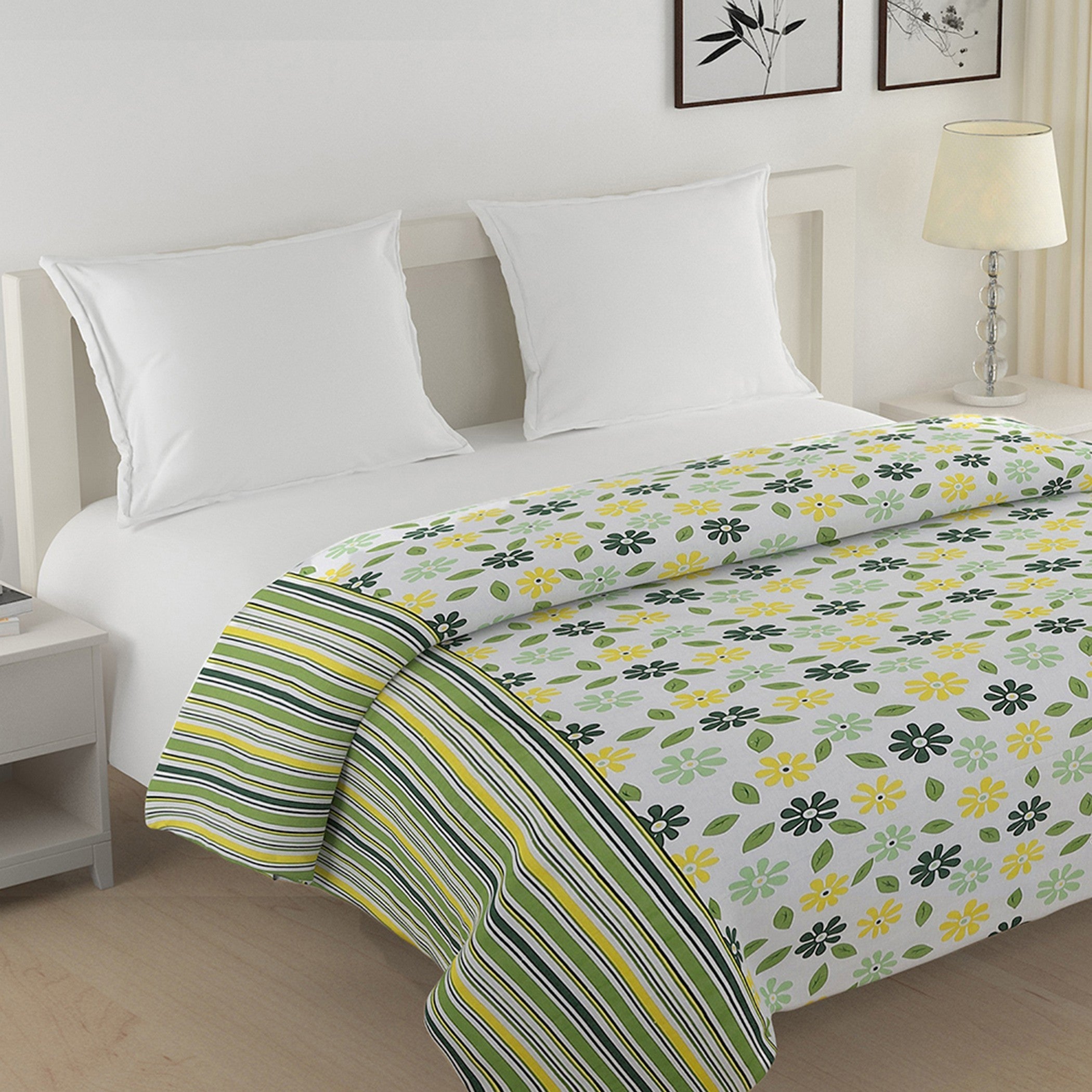 Soft Cotton Floral Green Single AC Quilt