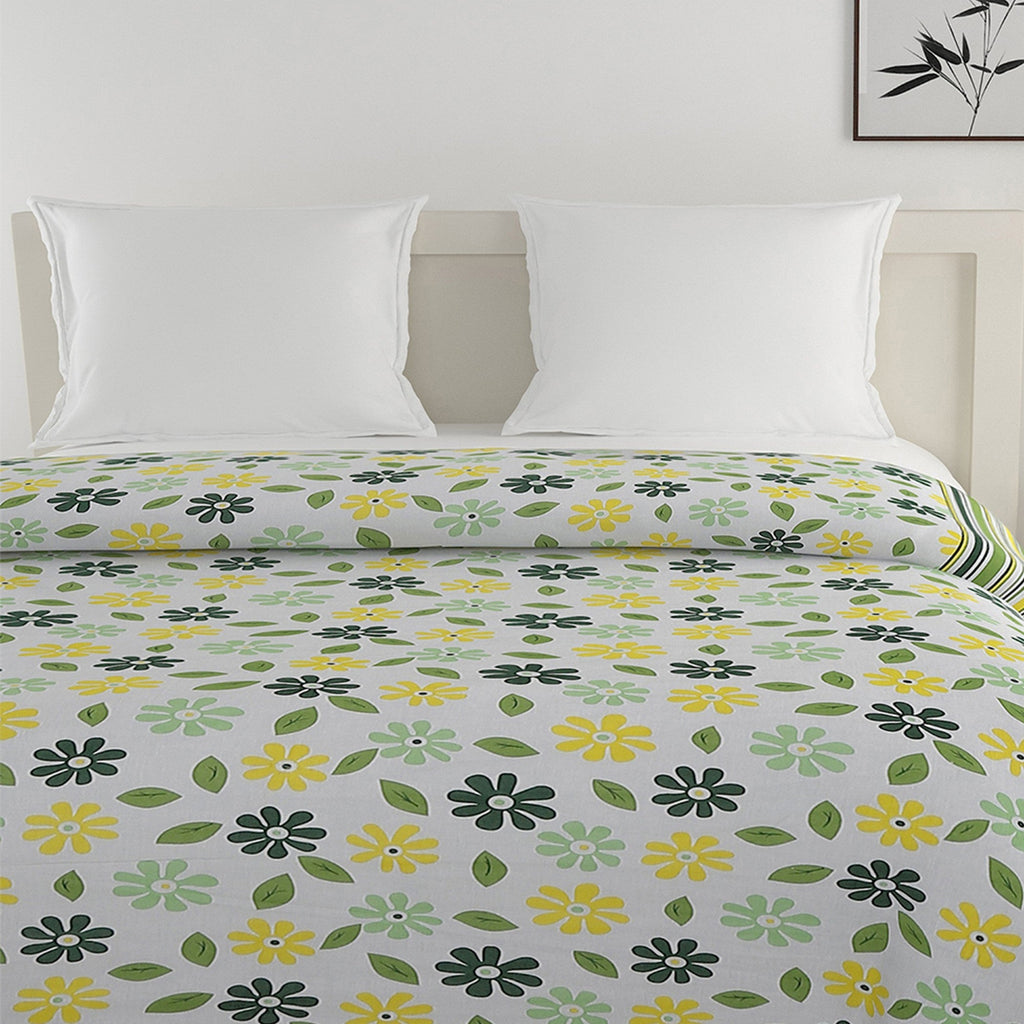 Soft Pure cotton Floral Green Double AC Quilt