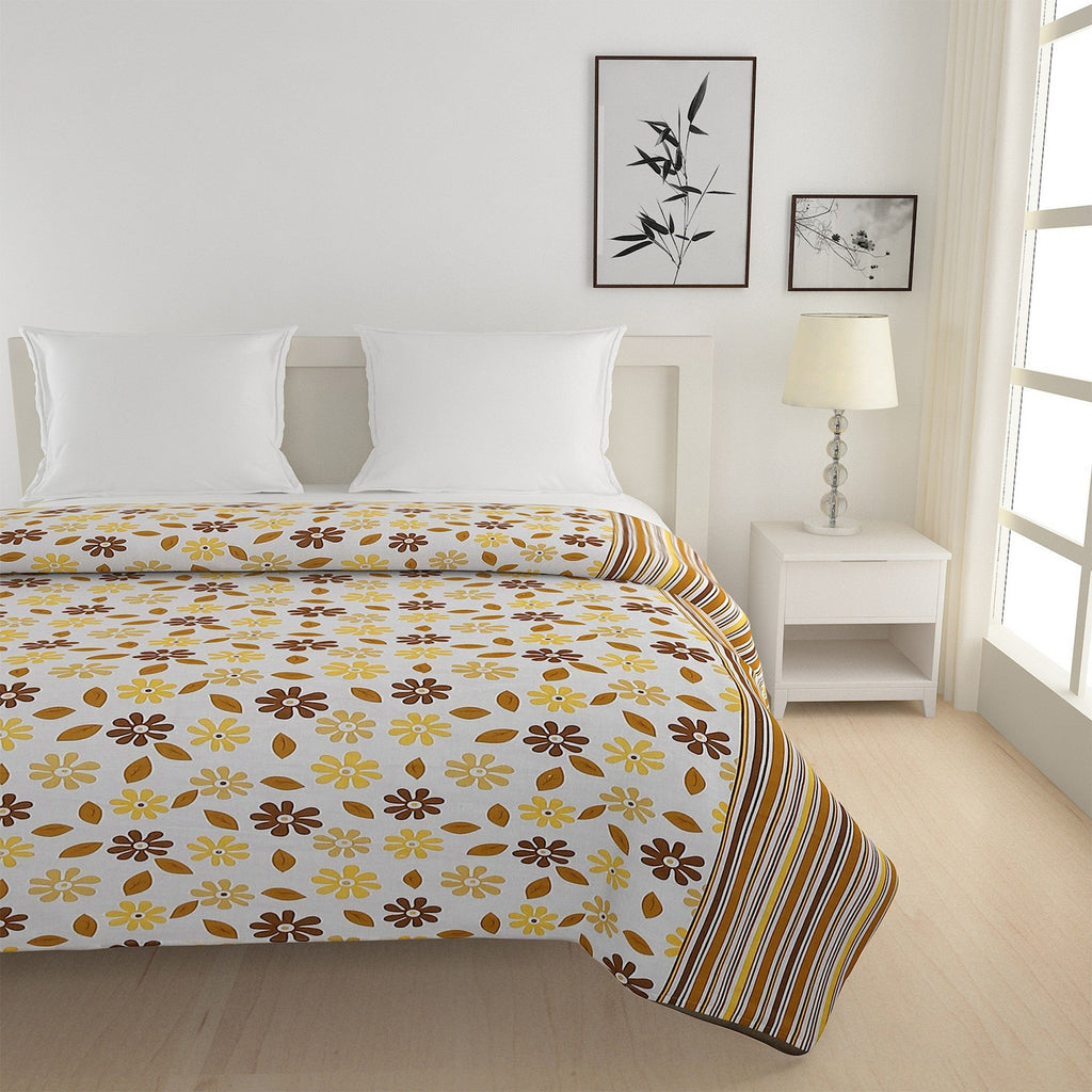 Soft Pure cotton Floral Yellow Double Winter Quilt