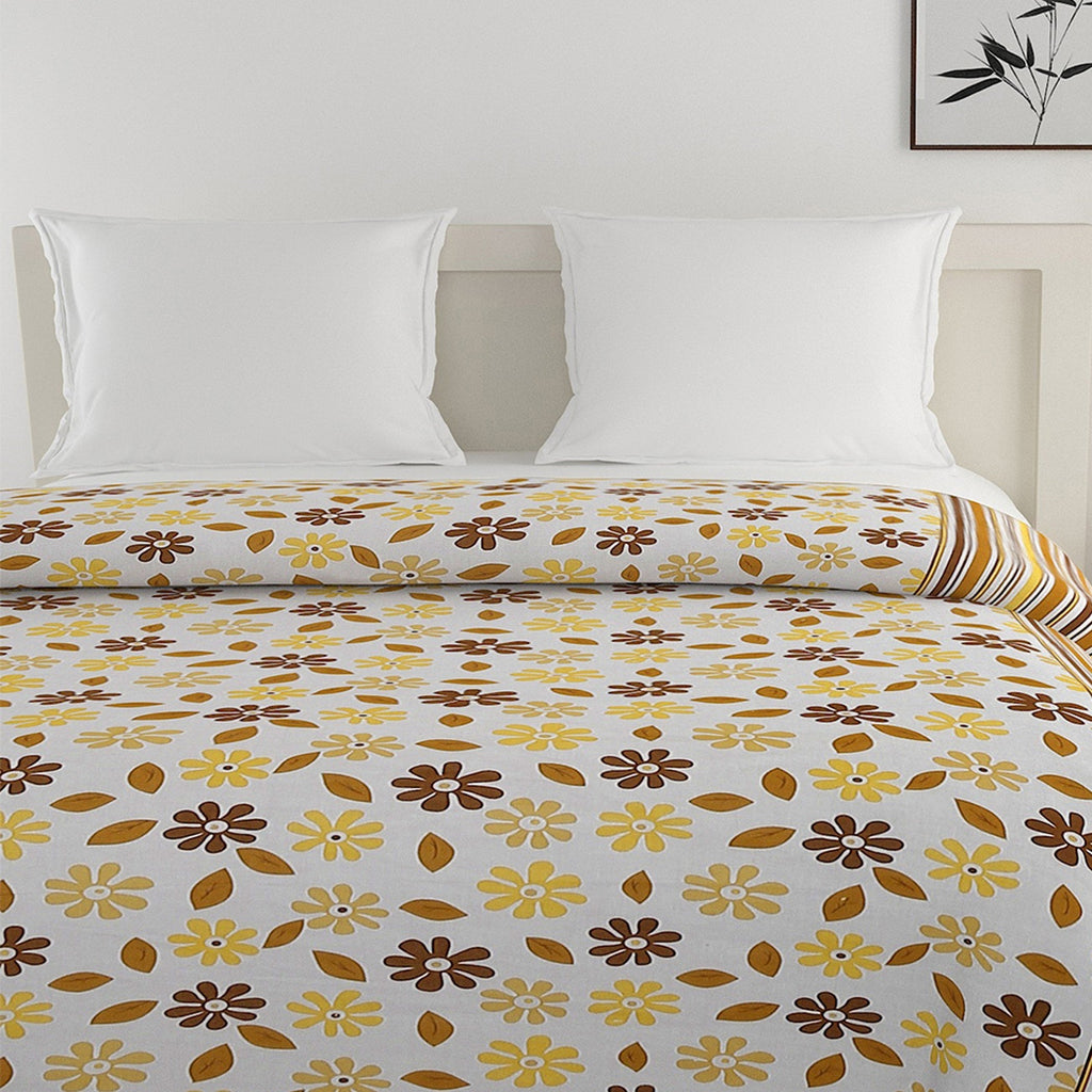 Soft Pure cotton Floral Yellow Double Winter Quilt