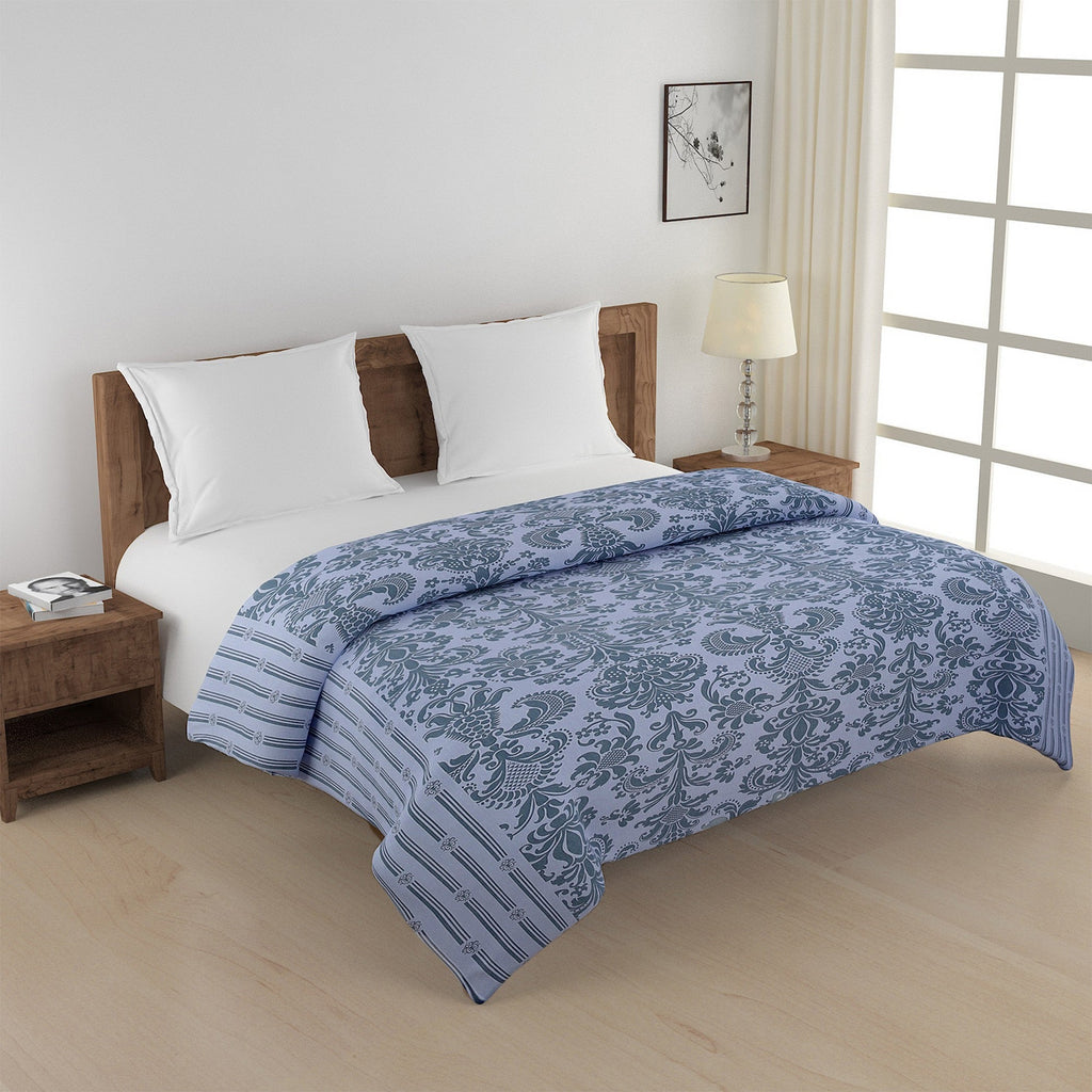 Elegant Pure cotton Motif Blue Double Winter Quilt