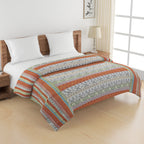 Elegant Cotton Ethnic motif Brown Single Winter Quilt