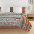 Modern Pure cotton Geometric Brown Double AC Quilt