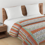 Elegant Cotton Ethnic motif Brown Single Winter Quilt