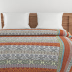 Modern Pure cotton Geometric Brown Double AC Quilt