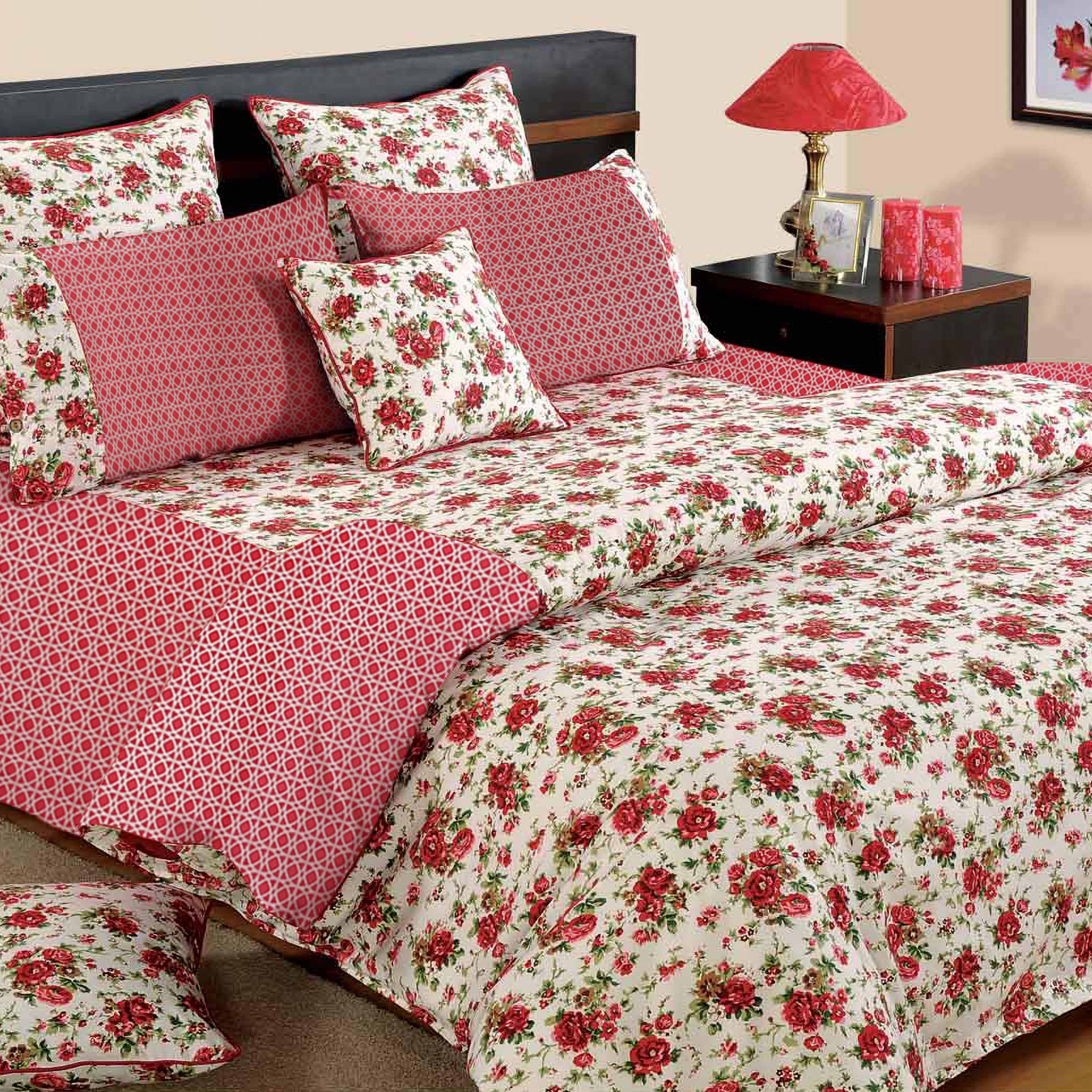 Soft Cotton Floral Red Single AC Quilt