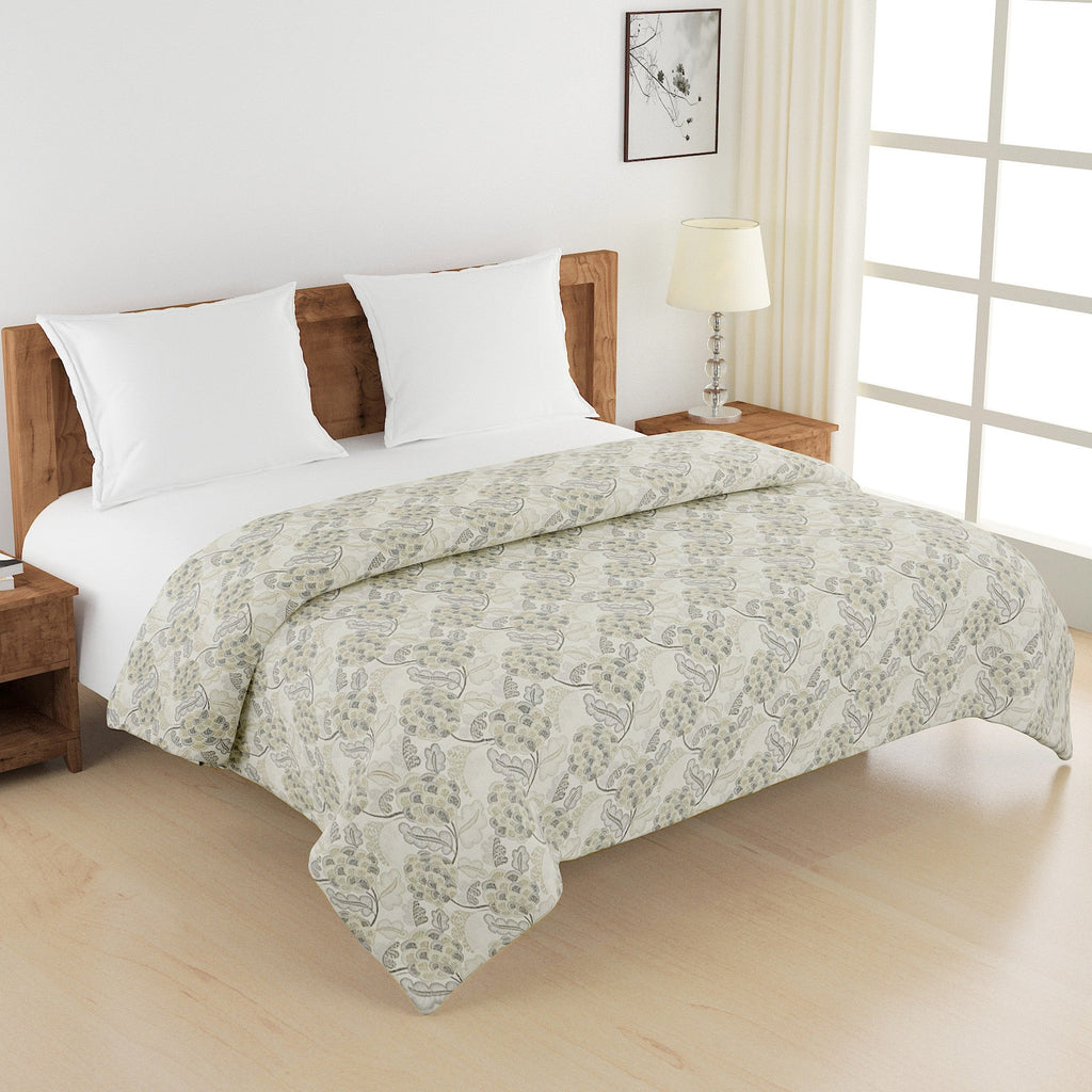 Soft Cotton Floral Grey Single AC Quilt