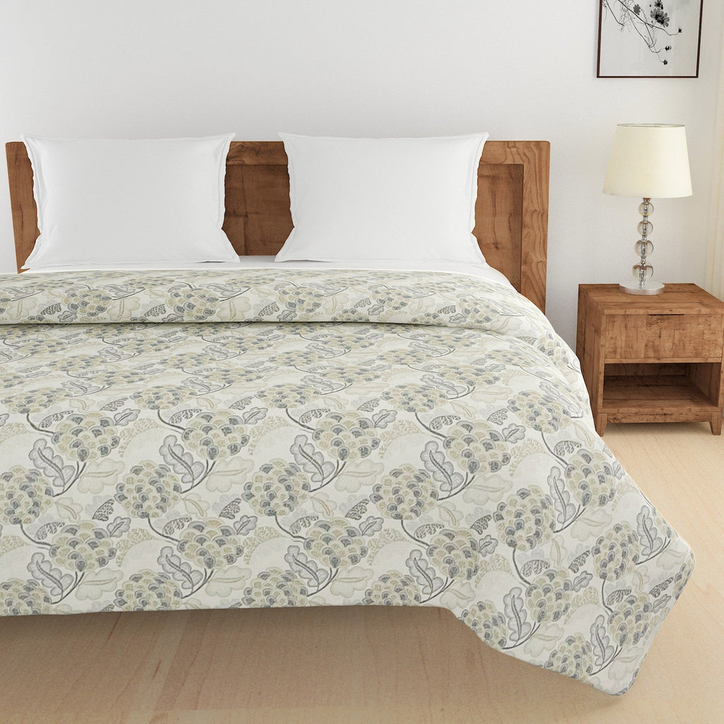 Soft Pure cotton Floral Grey Double Winter Quilt