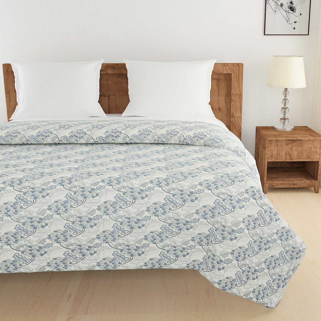 Soft Pure cotton Floral Blue Double Winter Quilt