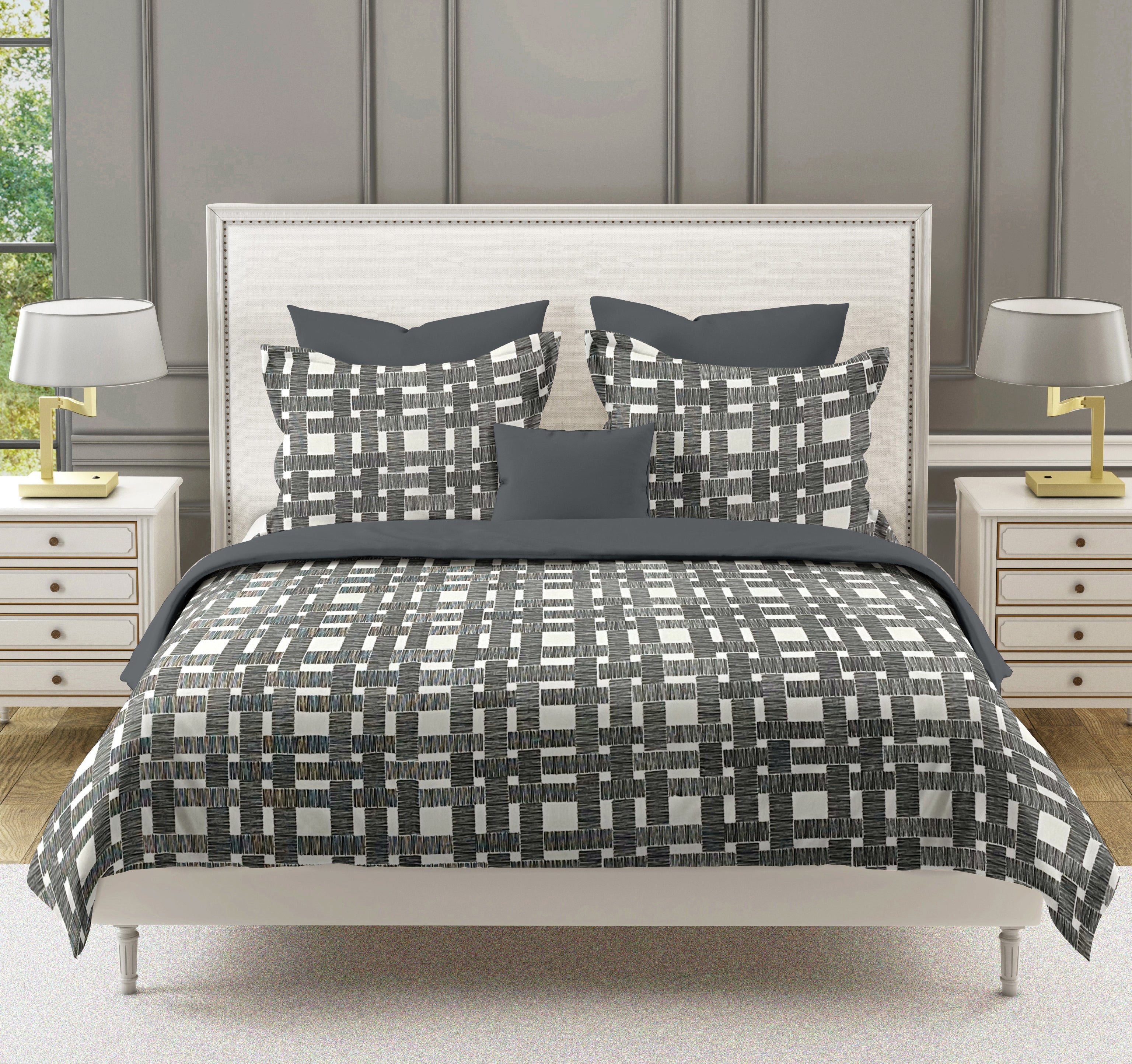 Modern Cotton Geometric Black Single Winter Quilt