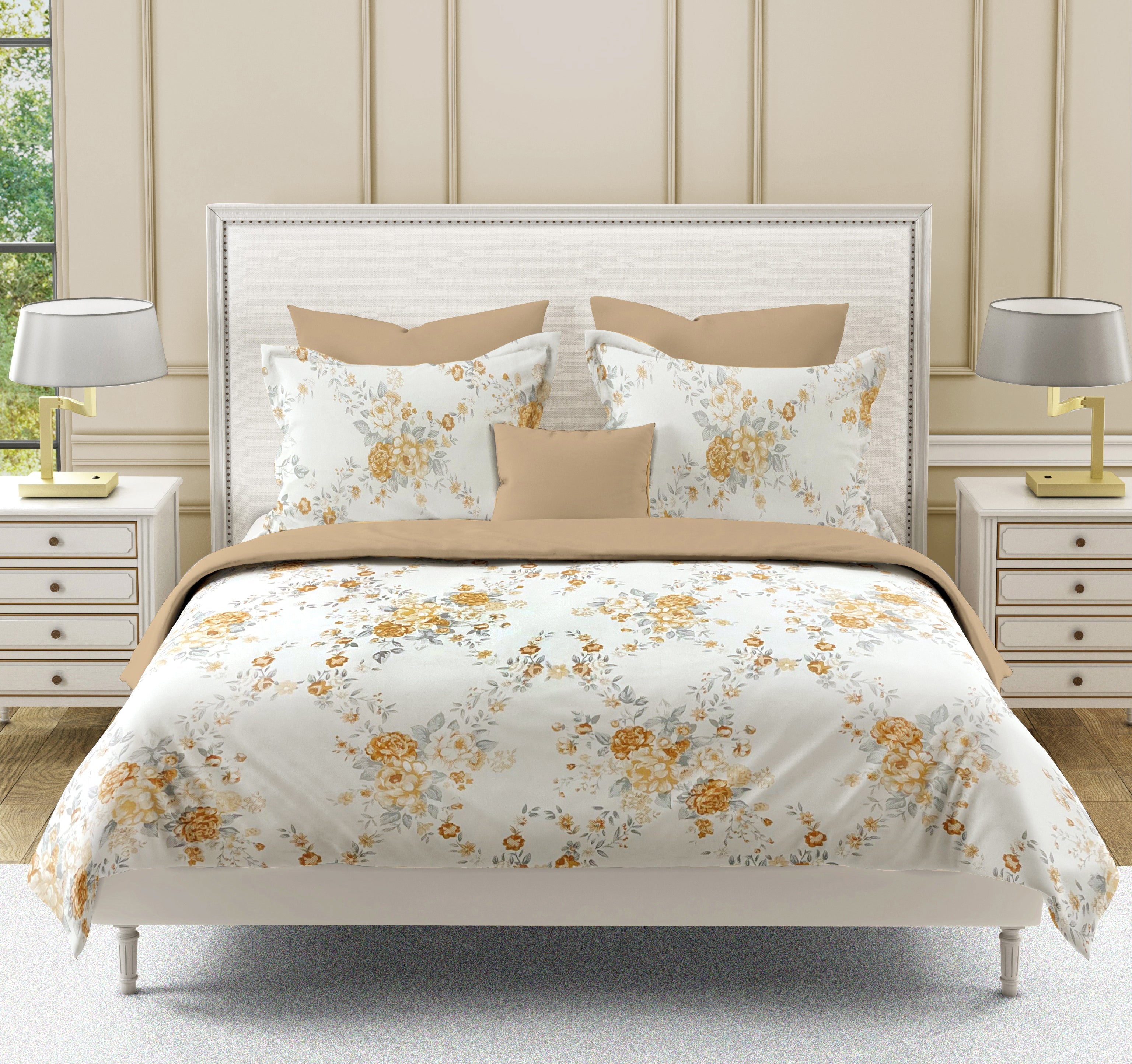 Soft Cotton Floral White/neutral Single Winter Quilt