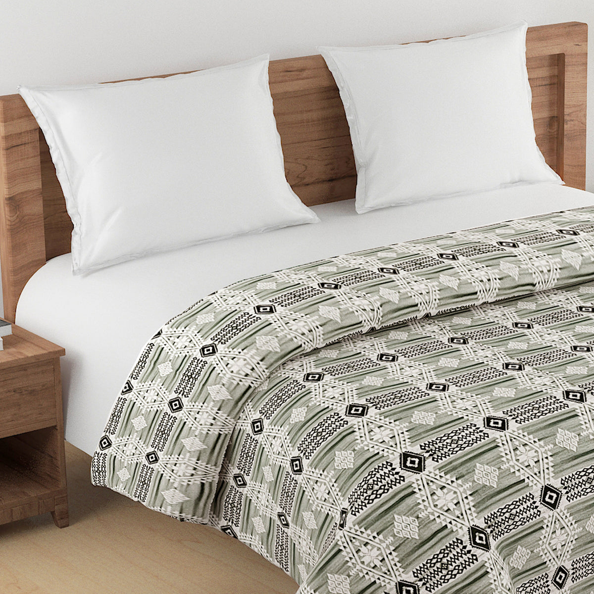 Superior Comfort Abstract Pure Cotton AC Quilt 150 GSM Grey Pack of 1