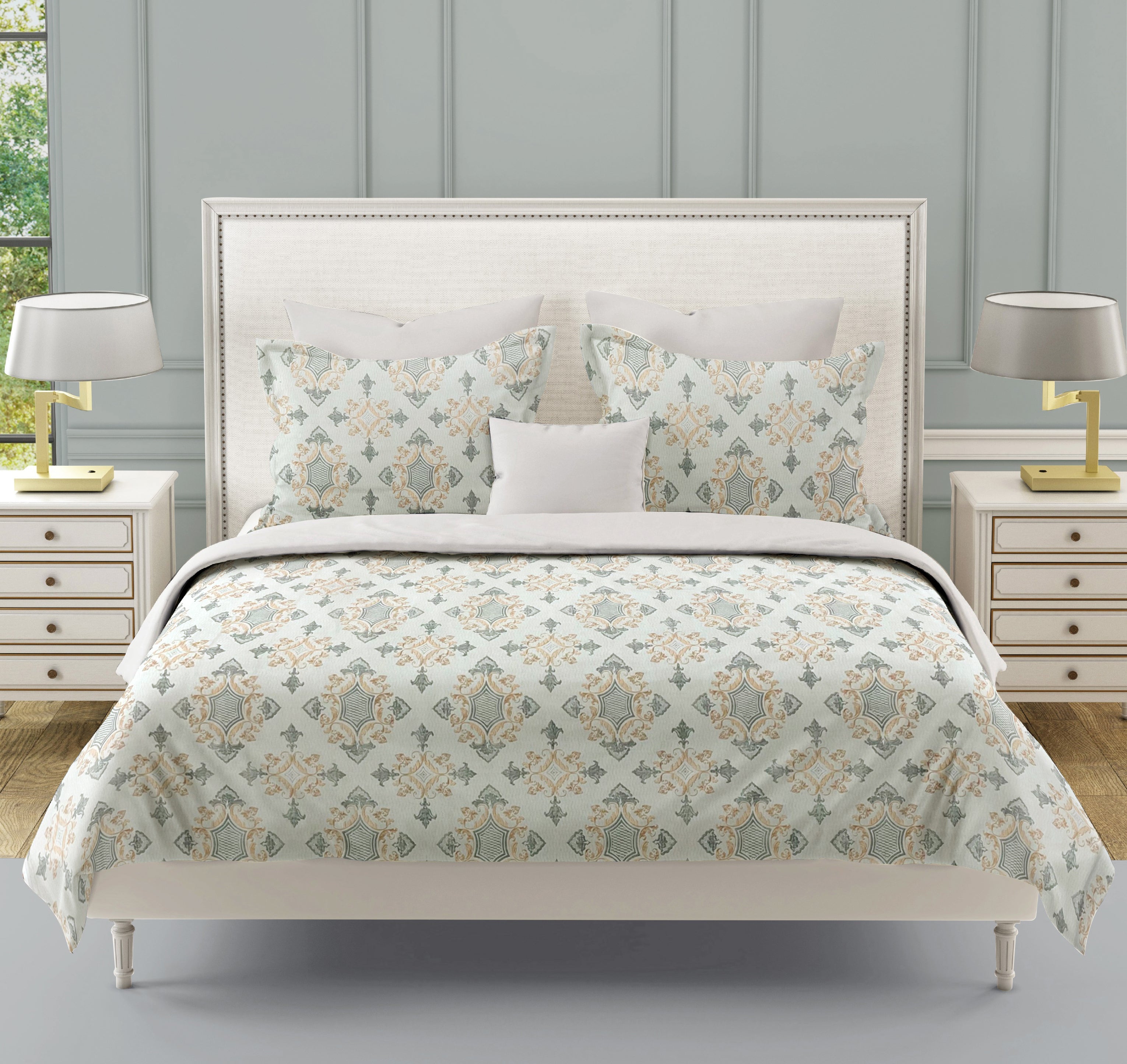 Modern Cotton Geometric Beige Double Winter Quilt