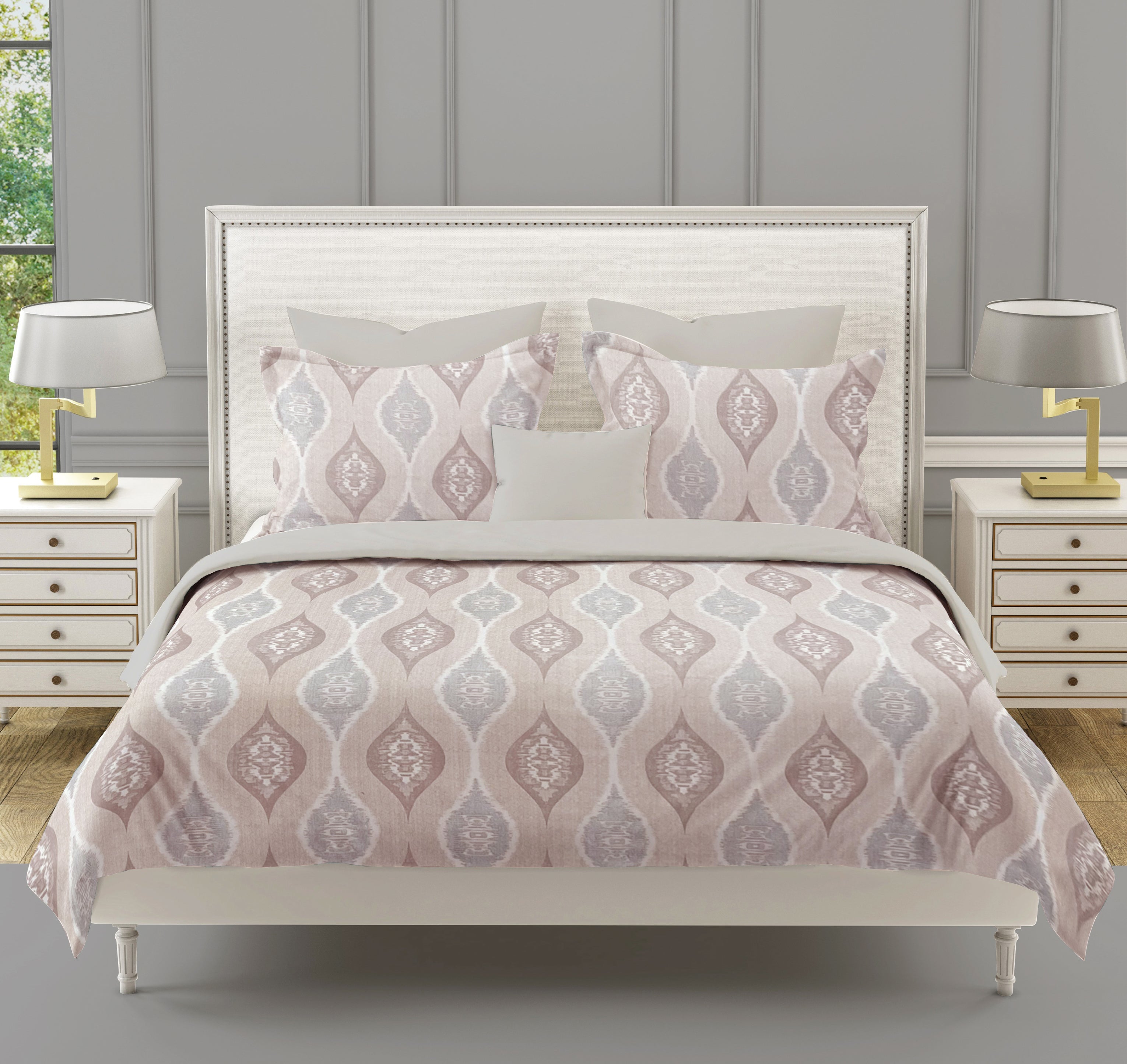Modern Cotton Geometric Brown Double AC Quilt