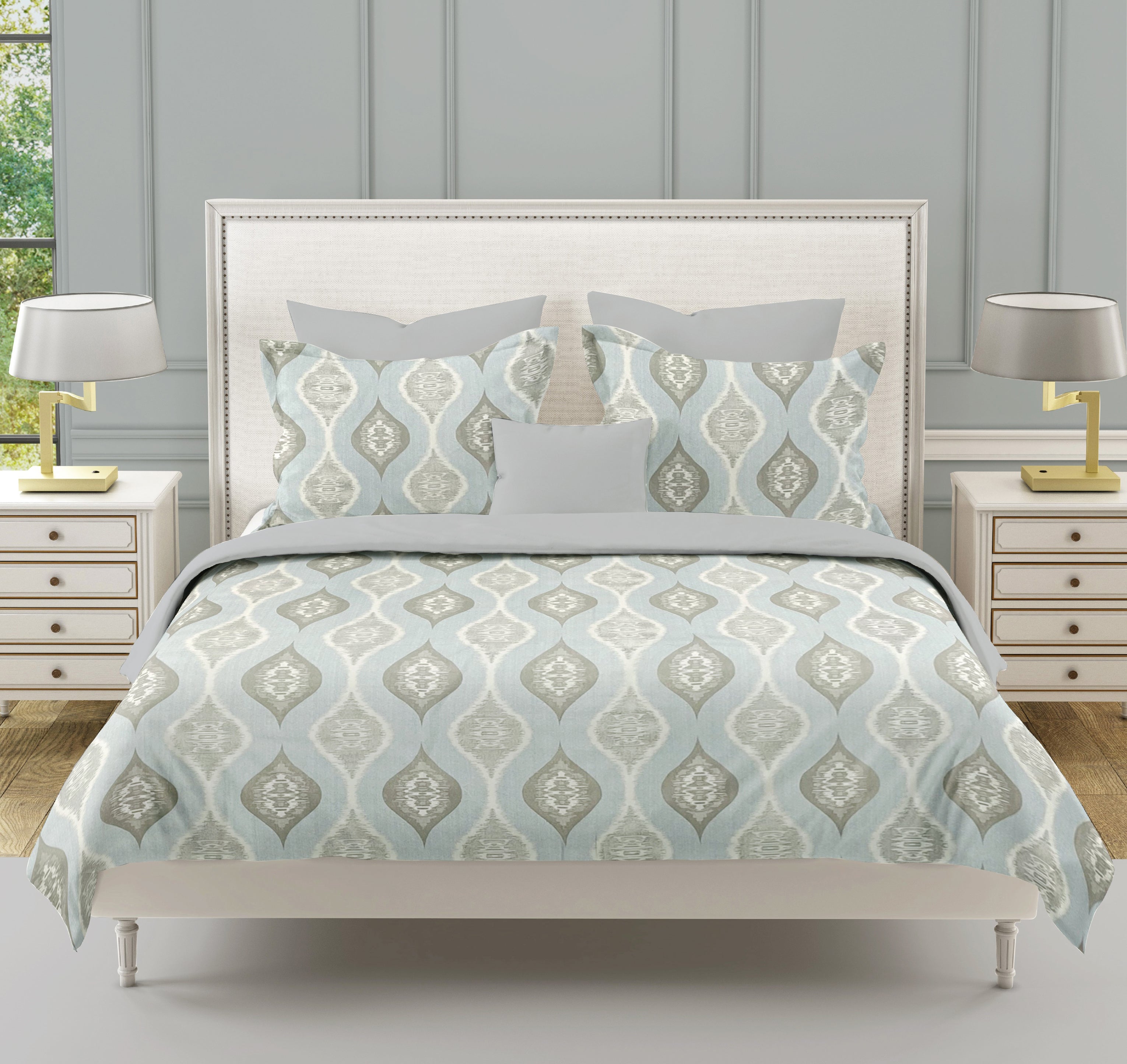 Modern Cotton Geometric Blue Single AC Quilt