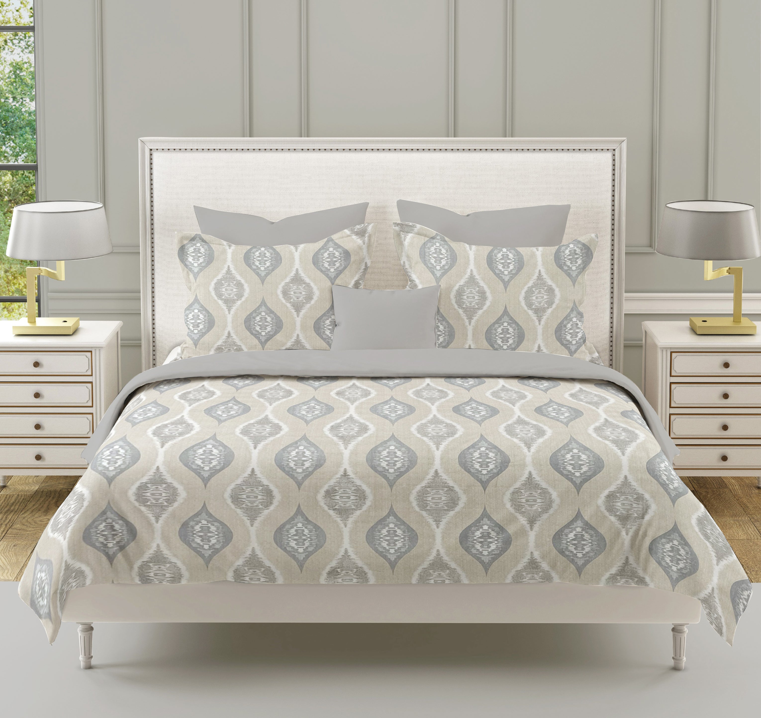 Modern Cotton Geometric Beige Single AC Quilt