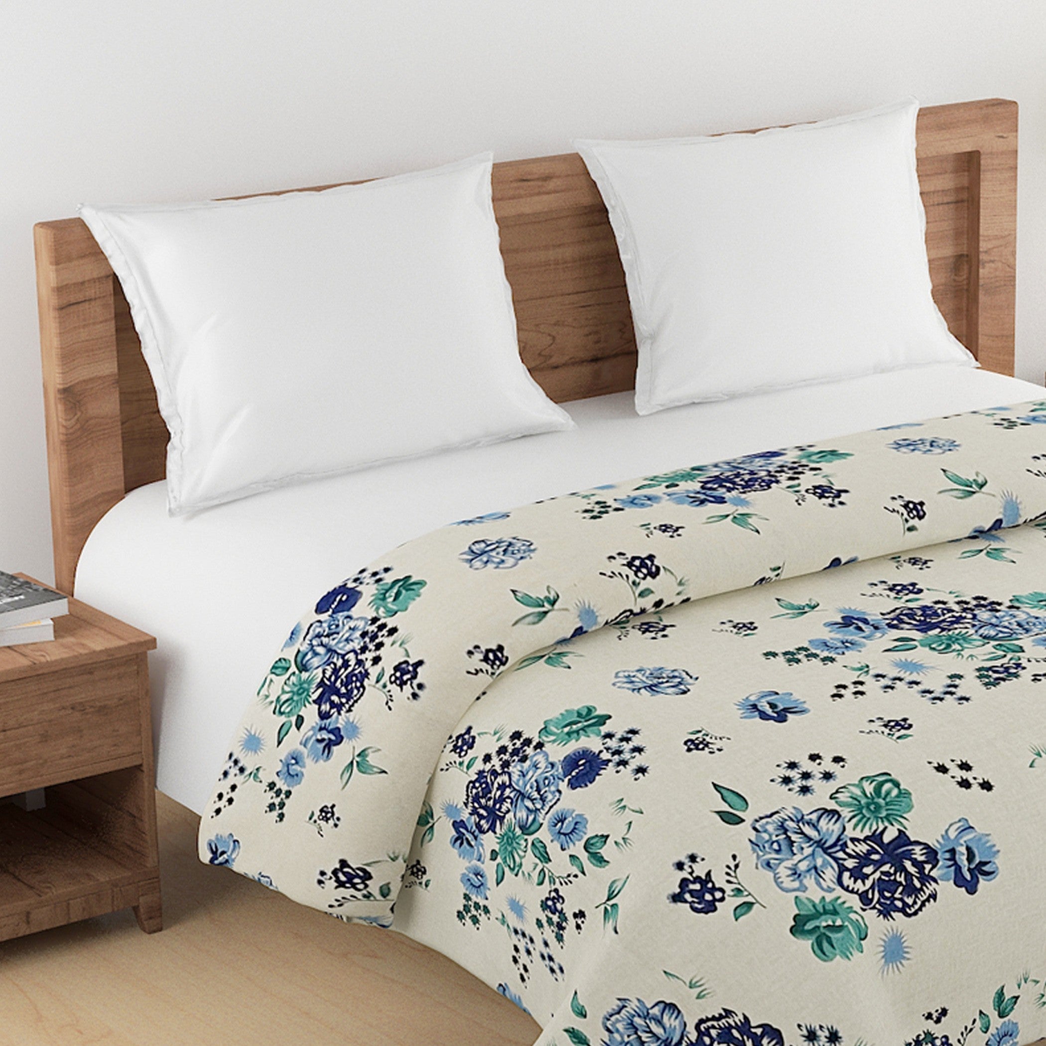 Soft Cotton Floral Blue Single AC Quilt