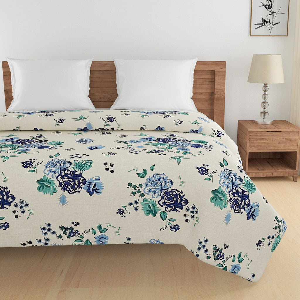 Soft Cotton Floral Blue Single Winter Quilt