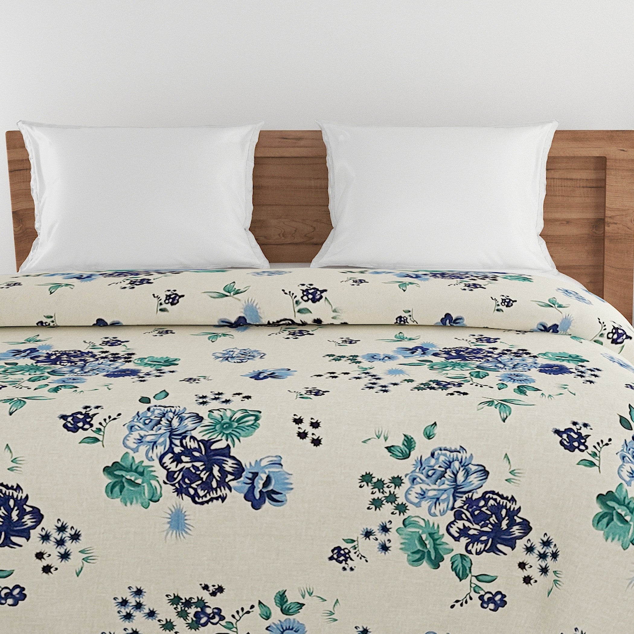Soft Cotton Floral Blue Single AC Quilt